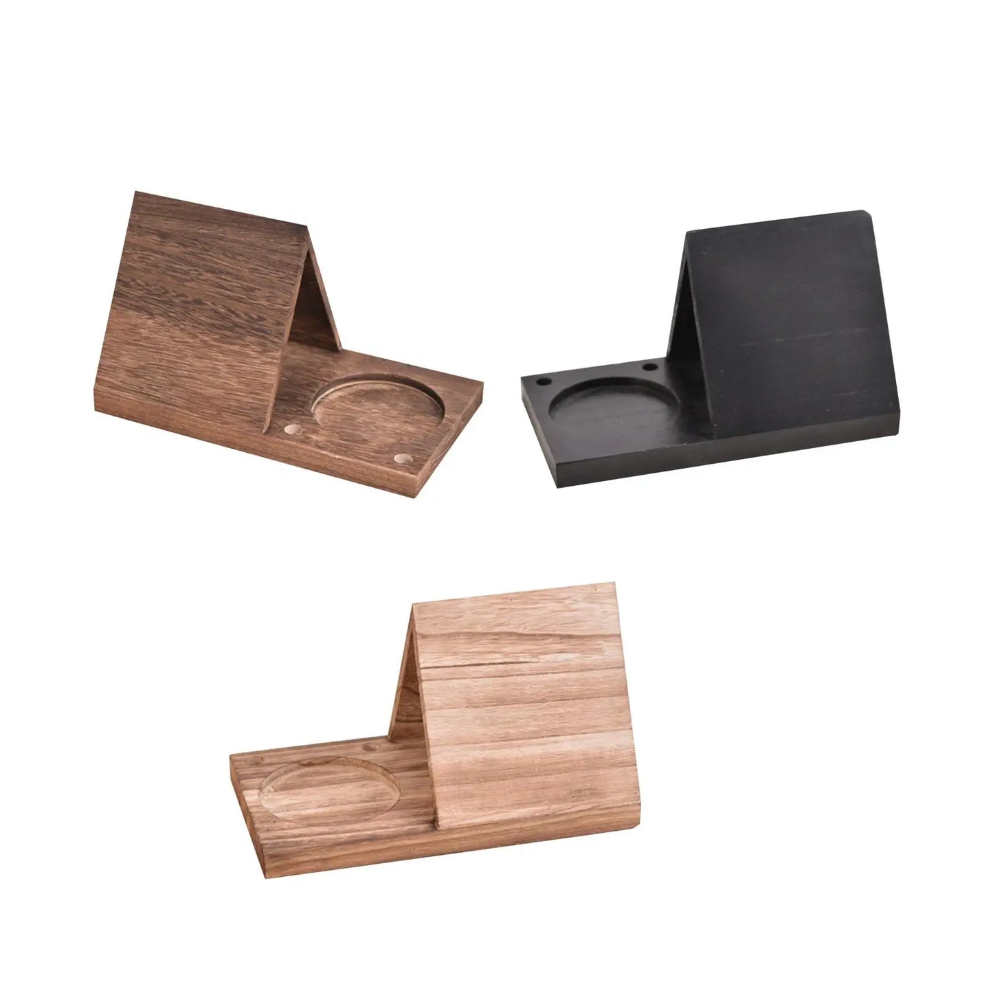 Book Holder with Drink Holder Wooden Triangle Bookshelf for Living Room Home