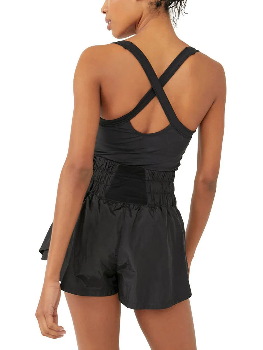 Trendy Sleeveless Tennis Dress with Built-In Shorts Stylish Athletic Romper for Golf and More