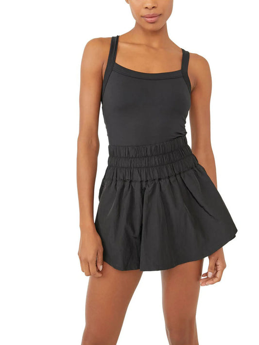Trendy Sleeveless Tennis Dress with Built-In Shorts Stylish Athletic Romper for Golf and More