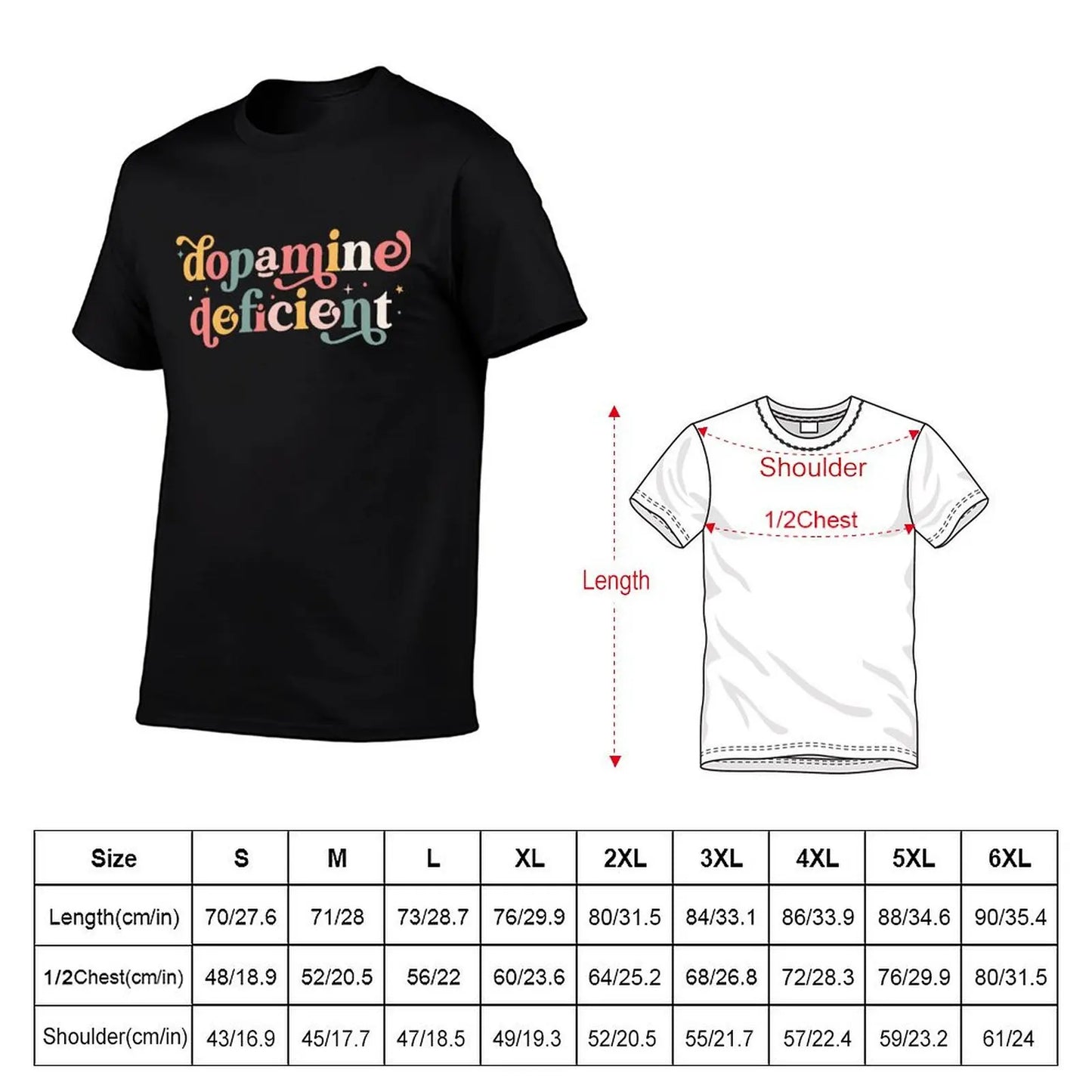 Dopamine Deficient Funny Neurodivergence ADHD T-Shirt plain cute clothes mens workout shirts