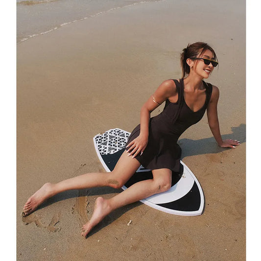 Back Dress Short Running Tennis Dress Yoga Dress Sports Fitness Set Summer Women