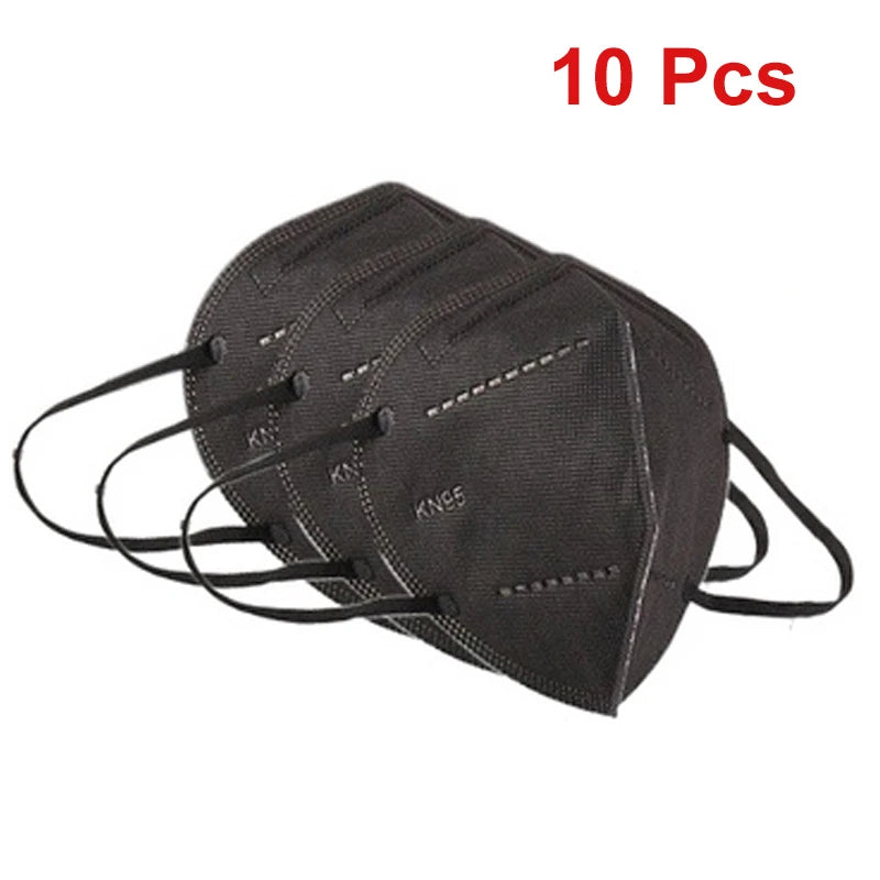 FFP2 Face Mask KN95 Facial Mascarillas 5 Layers Filter Masks Filtration Mouth Mask White Adult Protective Respirator Black Masks